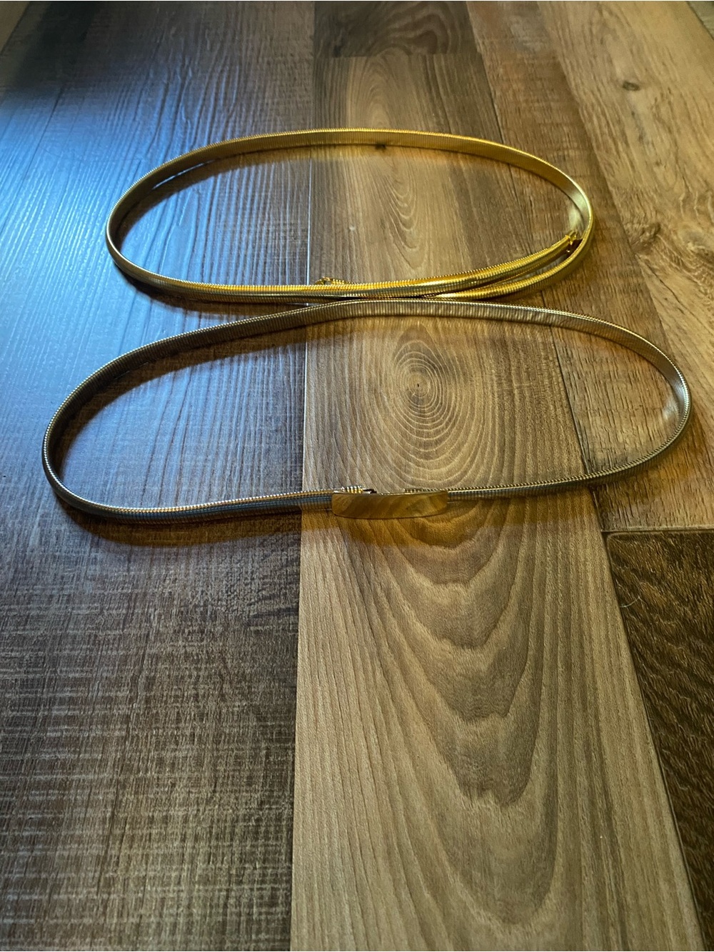 Source Unknown Gold Slim Metal Chain Belts - Set of 2